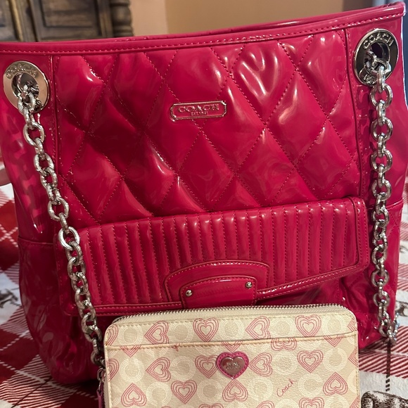 Coach pink purse and wallet - Picture 1 of 4